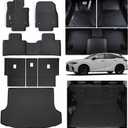 Floor Mats & Trunk Mat & Backrest Mat for 2023 2024 2025 Lexus RX RX350 RX350h RX500h (Not for RX450h&PHEV),TPE 2 Rows Car Floor Liners & Cargo Liners Covering The Backrest