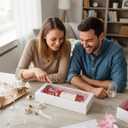 30-Pack Bakery Boxes with Window 16" x 6.5" x 3", Cookie Boxes, Auto-Popup Long Treat Boxes for Cookies, Strawberries (White)