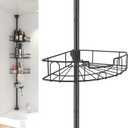 Shower Organizer, 39 to 125 Inch Height Adjustable Shower Caddy with 4 Adjustable Shelves, Organization And Storage for Bathroom Corner Shelves Rack Countertop with Tension Pole, Home Decor