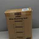 Storage Shelves - Set of 2, 4-Tier Metal Shelf Organizer, Space-Saving Garage Shelving with Leveling Feet, Standing Shelves Organizer for Kitchen, Laundry, Pantry (18.1"x12.3"x44.1", Black)