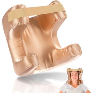 SAGUD Memory Foam Face Pillow for Side Sleeper Anti-Wrinkle Massage Bed Pillow with Soft Pillowcase Beauty Pillow for Sleeping Face Down, Gold