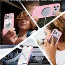 Magnetic for iPhone 17 Pro Max Case,[Anti-Slip][Compatible with MagSafe][Military Grade Drop Protection] Shockproof Protective Translucent Matte Phone Case for iPhone 17 Pro Max Case,Pink
