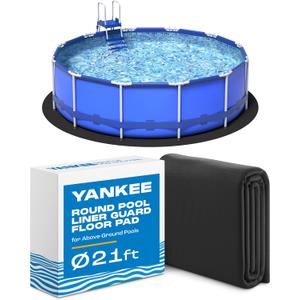 Yankee Pool Liner Pad, 21 Ft Round Puncture Proof Pool Mat, Above Ground Pool Liner Protector Against Tearing, Grass, Under Pad to Prolong Swimming Pool Liner Life