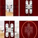1PC Stainless Steel 304 Hidden Hinge,Silent Close Invisible Mounting Folding Door Hinge Door Furniture Hardware with Screws (5 #(25X118mm) ,1PC)