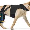 Dog Knee Brace for Torn Acl Hind Leg, Adjustable for Back Leg with 4 Stabilizers, Hip Support to Reduces Pain, Ligament Injuries & Luxating Patella for Small Medium Large Dogs,(Black-L)