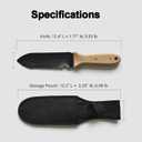 Hori Hori Garden Knife with Sheath 6" Stainless Steel Blade, Wood Handle, Full Tang, Cutting Edge for Weeding, Digging, Planting Heavy Duty Gardening Tool with Hanging Hole