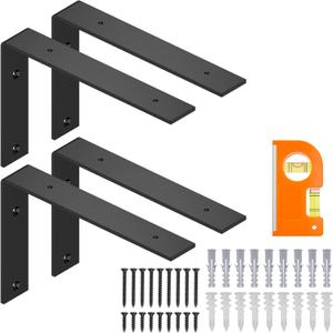 TICONN 13/64'' L Shape Shelf Bracket, Metal Shelf Brackets Heavy Duty for Room, Home, Office, Garage (12", 6 Pack)