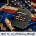 250th Anniversary USA Hat Washed Denim Patriotic Baseball Cap Embroidered 1776 2026 USA God Bless America USA 250th Anniversary Merchandise Gifts for Men Women Patriotic Lovers