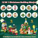 Advent Calendar 2025 Kids, 12 IN 1 Christmas Building Set, 12 Days Christmas Holiday Countdown Calendars Xmas Toy Gift for Boys Girls 6 8 10 12 Years, with Party Favors, Santa, Tree, Stocking Stuffers