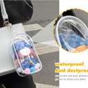 2 x Clear Figure Display Bag with Keychain for Doll, Positive Doll Storage Bag, Pouch Keychain Charms for Collectibles (with Zipper- Waterproof) Building Block Storage Bag,7.4 * 4.2 inch (White)