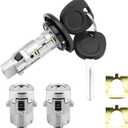 Ignition Switch Lock Cylinder & Door Lock Cylinders, Compatible with 2003-2007 Chevy Avalanche Silverado Suburban Tahoe, GMC Sierra Yukon, Cadillac Escalade, Replace#: 707835 + 706592 X2 + 598007 X2 (7012945)