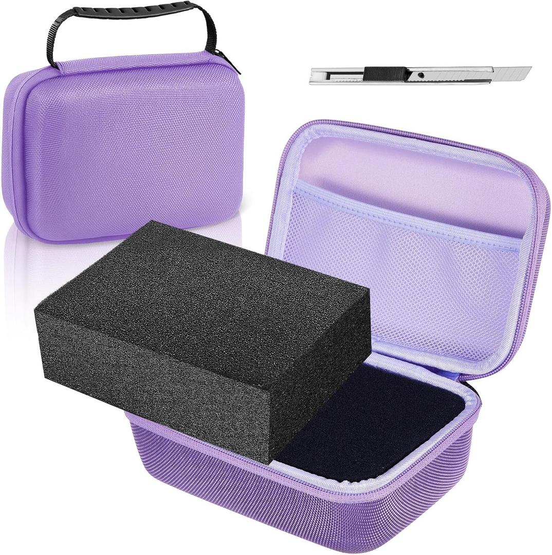 Relaxweex EVA Hard Case with Customizable Foam 13.5 x 9.8 x 5.5 Inch Protective EVA Carrying Case Shockproof Outdoor for Camera, Digital Products, Electronic Instruments with Knife, Purple