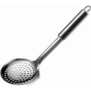 13.2" Stainless Steel Cooking Skimmer Spoon Metal Slotted Spoon for Straining, Ideal for Frying, Skimmer Ladle Sspoons Kitchen Utensils Fryer Scoop
