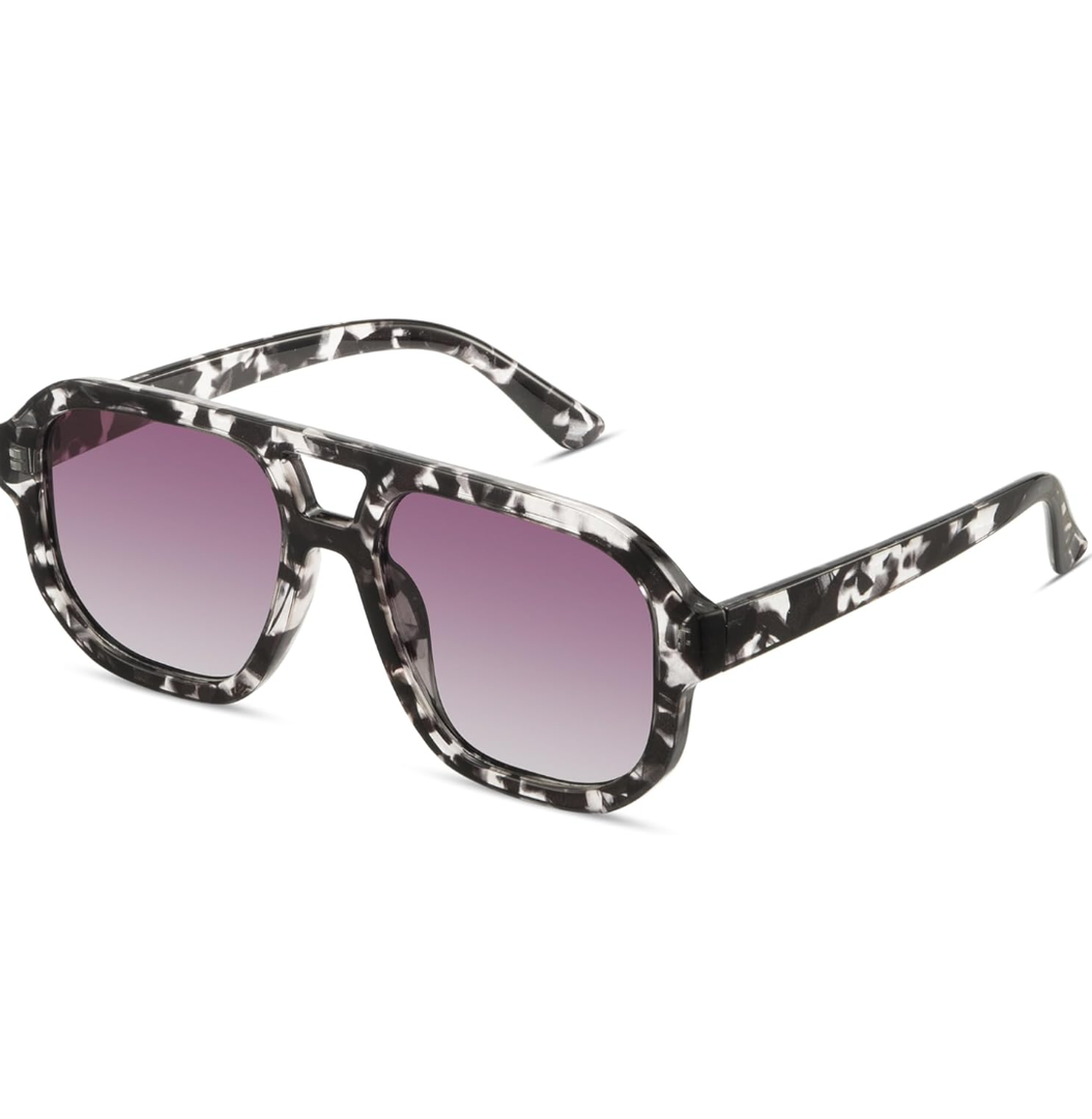 livho Trendy Polarized Square Aviator Sunglasses Women Men Square Eyewear Frame, Retro Sun Glasses for Women Men 2025 Shades