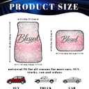 4 Piece Christian Blessed Car Floor Mats Pink Glitter Bling Blessed Decorative Car Floor Carpets Front Rear Carpets Mat Non-Slip Auto Car Accessories Universal Fit Car Accessories for Truck