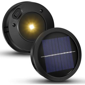 HELESIN Replacement Solar Light Parts, 2 Pack Lights Replacement Top,Waterproof Solar Light Inserts for Hanging Lanterns, DIY Box Top DIY Outdoor Garden Patio Decor (Warm Yellow, 3.35in