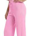 Rooscier Women's 2 Piece Outfits Lounge Sets Short Sleeve Crop Tops and Wide Leg Pants Tracksuit Sets (Pink) XSmall