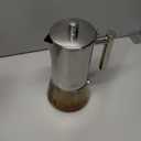 Stovetop Espresso Maker, 6Cup 10 oz Moka Pot, Stainless Steel Cuban and Italian Coffee Maker for Cafetera Cubana, Greca De Cafe Induction Stovetop Compatible, Coffee Gift for Home Travel (Silver)