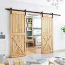 SMARTSTANDARD 10FT Double Barn Door Hardware Kit, Sliding Barn Door Track, Heavy Duty, Smoothly and Quietly-Easy to Install-Includes Step-by-Step Installation Instruction Fit 30" Wide Door Panel