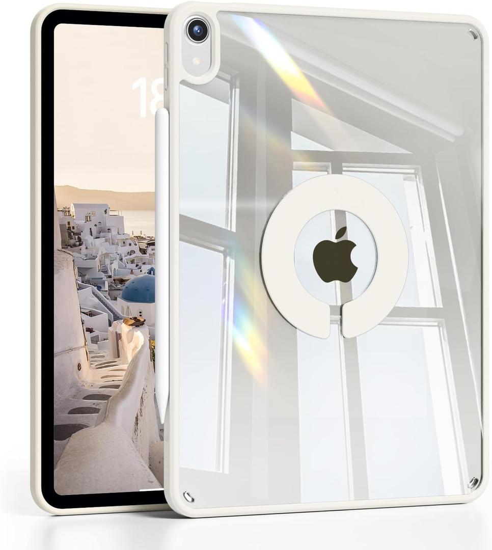 Magnetic Case for iPad mini 7 A17 Pro, iPad mini 7th/6th Generation Case(2024/2021) 8.3 inch Clear Back Cover,Slim&Light, Soft TPU Frame&Transparent Back,Military Grade Protective (Cream White)