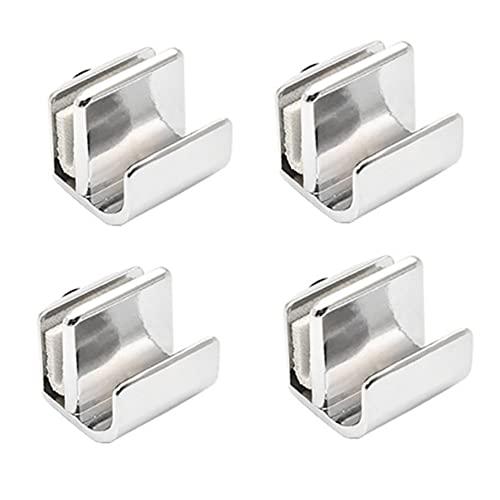 Zinc Alloy No Drilling 4 Pcs Glass Door Handle Clips Pulls for Showcase Glass Cabinets 3-5mm