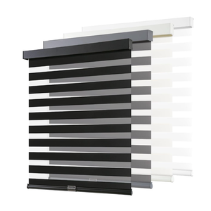 AOSKY Cordless Zebra Blinds for Indoor Windows, 51" W x 72" H, Black