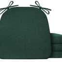 Chair Cushions for Dining Chairs Set of 4, Non Slip Kitchen Chair Pads, 17" x 16" x 2", Indoor Dining Chair Cushions with Ties, D-Shaped Seat Cushions for Kitchen Chairs, Dark Green