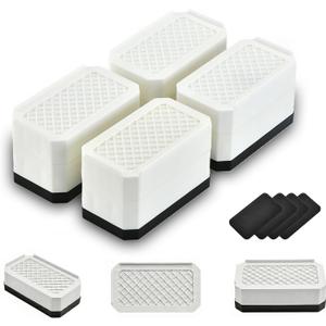 EclatBain Rectangle Bed Risers Furniture Risers Heavy-Duty Rectangular Adjustable Block Lift to 3 inches and 4.3 inches Desk, Sofa, Chair Legs, Support up to 4000 pounds WH-2