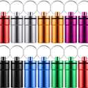 Hotop 14 Pieces Pill Holder Keychain Portable Pill Case Waterproof Aluminum Keychain Tablet Container Mini Metal Tablet Boxes Storage for Purse Outdoor Camping Travelling, Weekly 7 Day, 7 Colors