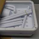 JIUYOTREE 3-Tier Plastic Rolling Storage Cart Utility Cart with Extra Hanging Cups Handles Lockable Wheels for Living Room Bathroom Kitchen Office White