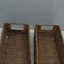 Vagusicc Wicker Storage Basket, Set of 2 Hand-Woven Paper Rope Wicker Basket, Small Storage Baskets for Organizing Toilet Paper Basket, Foldable Large Cube Storage Organizer Bins for Shelves (Natural) (11.2"D x 6.1"W x 4.8"H)