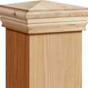 Geetery 4 Pcs 4 x 4 Wood Newel Post Cap Fence Post Cap for Fence Topper Top Resistant Decking Caps for Outdoor Fences, Mailboxes and Decks (Cedar Wood)