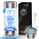 Hydrogen Water Bottle, Portable Hydrogen Water Bottle Generator, Ion Water Bottle Improve Water Quality in 3 Minutes, Water Ionizer Machine Suitable for Office, Travel and Daily Drinking(Sliver)