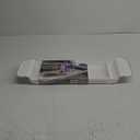Madesmart Expandable Bath Tray for Bathtubs, Plastic Shower and Bath Shelf Caddy, White, Multifunctional Bathtub Bathroom Organizer