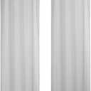 Window Sheer Voile Tulle Curtains White Living Room Extra Wide Grommet Curtains