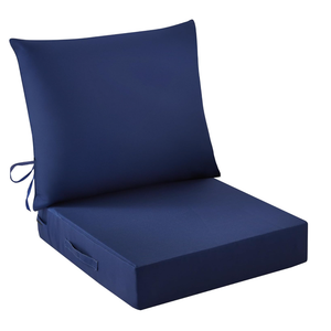 IASEAHK Outdoor Chair Cushions, 24 x 24 Inch Outdoor Cushion for Patio Furniture, Patio Chair Cushion, Waterproof & Fade Resistant Deep Patio Furniture Cushions Set with Handle and Ties, Navy Blue