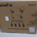 Upright Walkers for Seniors, 450 lb Heavy Duty Stand Up Rollator Walker with Adjustable Soft Sponge Armsupport & Seat, Tall Standing Folding Rolling Walker with 8'' Wheel, Grey