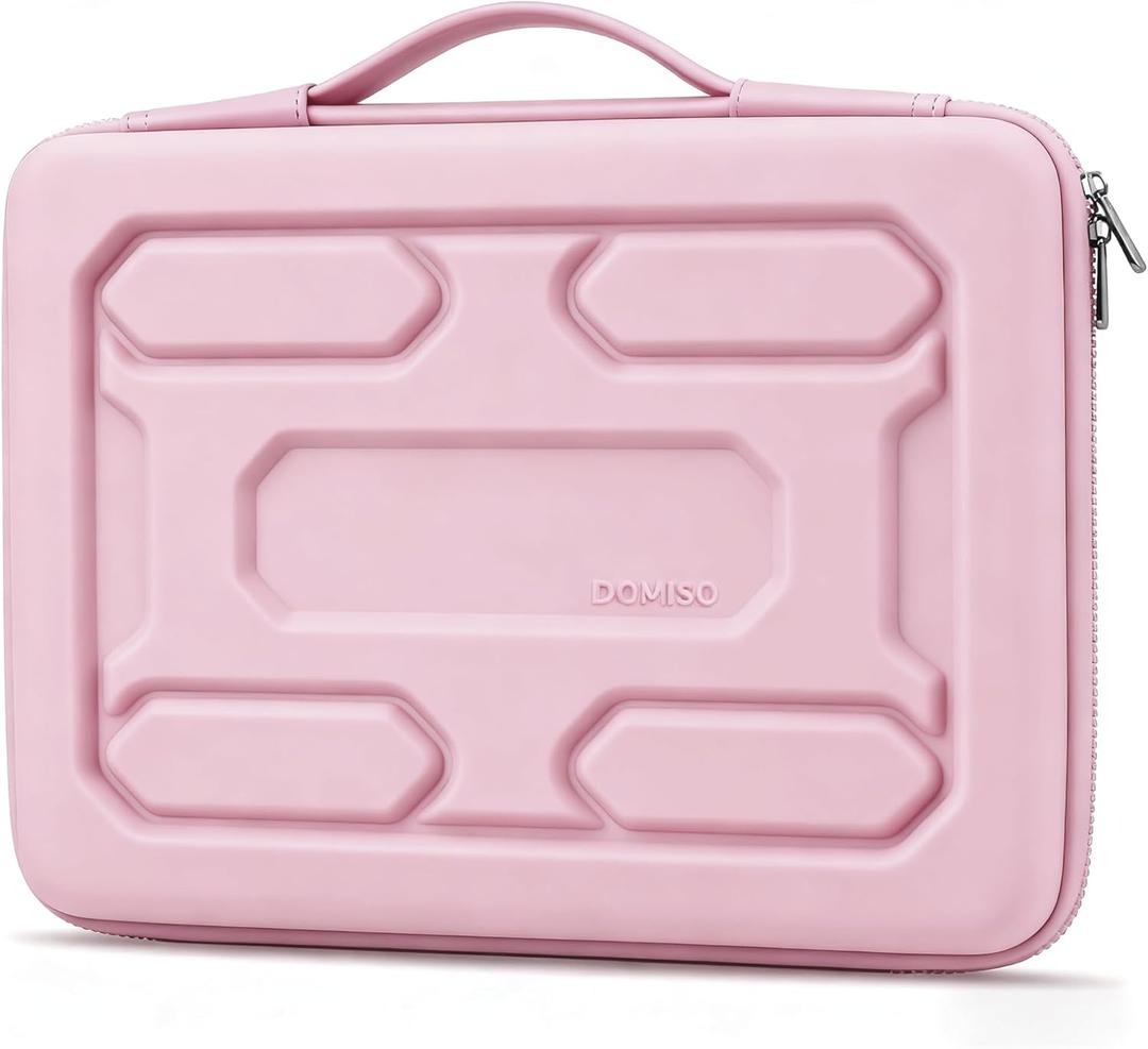 DOMISO 15.6 inch Laptop Sleeve with Handle Shockproof Waterproof EVA Protective Case for 15.6" Yoga 720 IdeaPad 310 320 ThinkPad T570/Legion 5 Gen 6/HP Envy 15/15.6" Notebooks, Pink