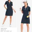 MoFiz Women's Golf Tennis Dress Sports Polo Dress Short Sleeve Quick Dry Casual Workwear Button (Blue, M)