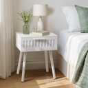 SUMGAR Farmhouse Nightstand Small White Modern Night Stand with Drawers Bedroom Bedside Table Nightstands Organiser Storage Simple Aesthetic Night Stands Side Table End Table for Small Space