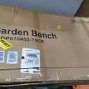 Outdoor Bench Garden Benchs, Weatherproof Anti-Rust Heavy-Duty Outside Bench Clearance, Wrought Iron Metal Bench for Front Porch, Patio, Park, Ergonomic Backrest, Slatted Seat