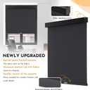 Persilux Cordless Blackout Roller Shades for Windows, Pull Down Blinds With Valance, Thermal Insulated Fabric, UV Protection for Home and Bedroom (Black, 41" W x 72" H)