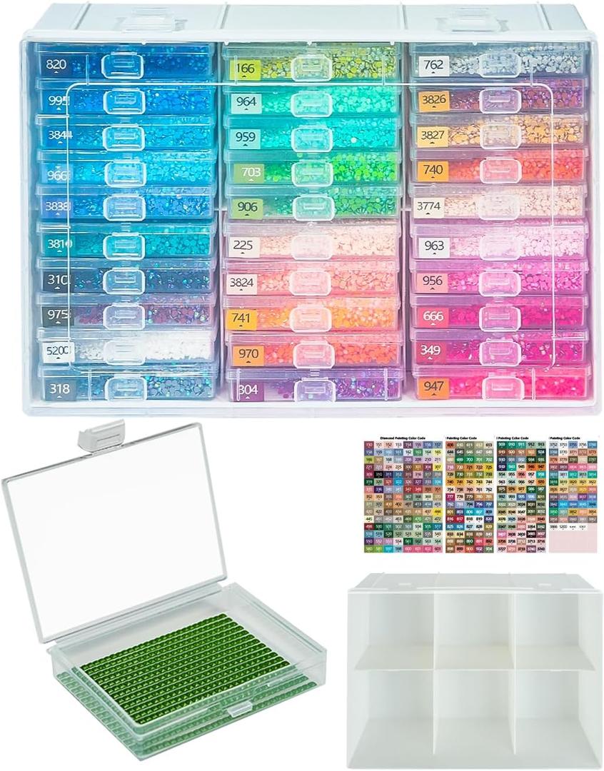 YBUTVY Diamond Art Trays with Lids, 30PCS Diamond Painting Trays with Lids  Diamond Painting Storage, Diamond Painting Accessories for Diamond Art Beads (1 Pack)