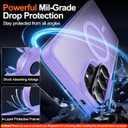 MOZOTER for Samsung Galaxy S26 Ultra Case with Magnetic,[Compatible with MagSafe][12Ft Military Dropproof][2*Screen Protector] Translucent Anti-Slip Back Slim Shockproof Case for S26 Ultra-Purple
