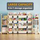 SpaceAid Toy Storage Organizer with 6 Shelves and 16 Bins, Toy Organizers Storage Bookshelf, Kids Bin Shelf Toys Box Bookcase for Bedroom Playroom Organization Room Decor, White