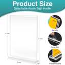Relx 18 Pack Acrylic Sign Holder 8.5 x 11, Vertical T Shape Plastic Sign Holder with Base, Double-Sided Clear Tabletop Plexiglass Flyer Stands for Restaurant Office Store Home Picture Frame Display