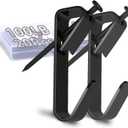 Picture Hangers Heavy Duty, Extra Thick, 100 lb, Decorative Hanging Hooks Hardware for Drywall and Plaster Walls with Large Nailers and Nails, Painting, 20pcs, Black