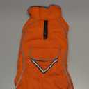 SUNFURA Small Dog Coat, Warm Dog Jacket with Zippered Leash Hole, Reflective Pet Winter Coat Fleece Jacket with Adjustable Furry Collar for Small Dogs Schnauzer, Yorkshire Terrier, Orange S