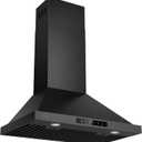 VIKIO HOME 30 Inch Pro Wall Mount Range Hood 980CFM, Direct 3 Speed Panel with Gesture & Touch Control, Ducted/Ductless Stainless Steel Kitchen Vent Hood, Delay Shut-Off, Includes Duct & Filter, Black