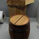 Menkxi Wooden Wedding Card Box Barrel for Reception Oak  Holder Box with Slot Whiskey Barrel Holder for Wedding Graduation Bridal Shower Birthday Ceremony Table Decorations Gift(Light Brown)